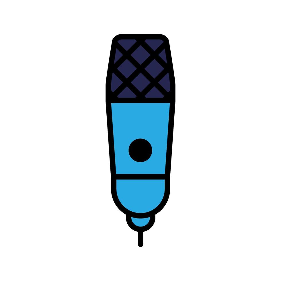 icône de ligne de microphone à condensateur isolé sur fond blanc. icône noire plate mince sur le style de contour moderne. symbole linéaire et trait modifiable. illustration vectorielle de trait parfait simple et pixel. vecteur