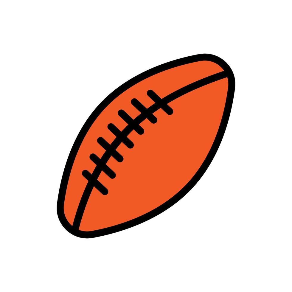 icône de ligne de ballon de football américain isolé sur fond blanc. icône noire plate mince sur le style de contour moderne. symbole linéaire et trait modifiable. illustration vectorielle de trait parfait simple et pixel vecteur