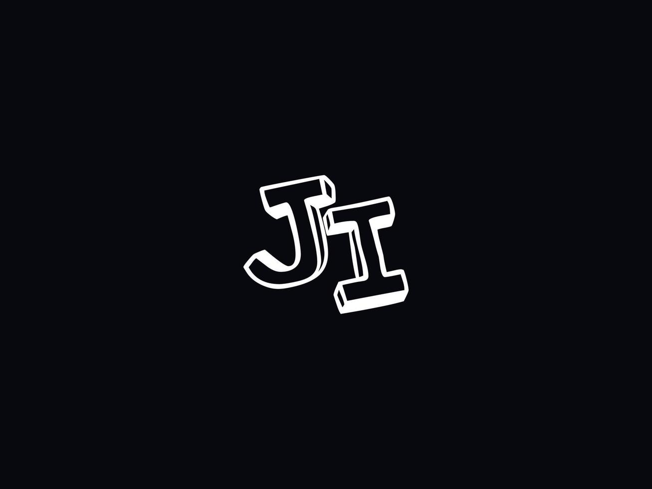 minimal ji lettre logo, Créatif ji logo icône vecteur