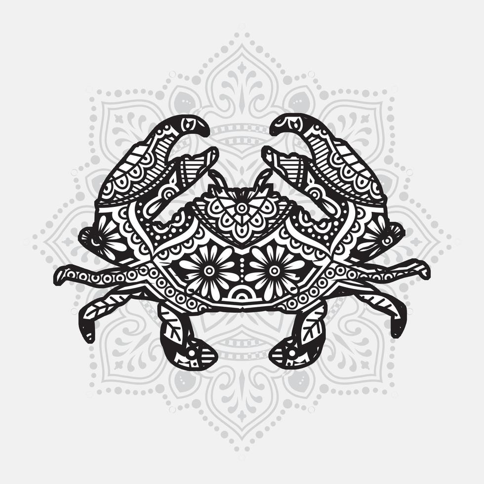 mandala animal marin. éléments décoratifs vintage. motif oriental, illustration vectorielle. vecteur