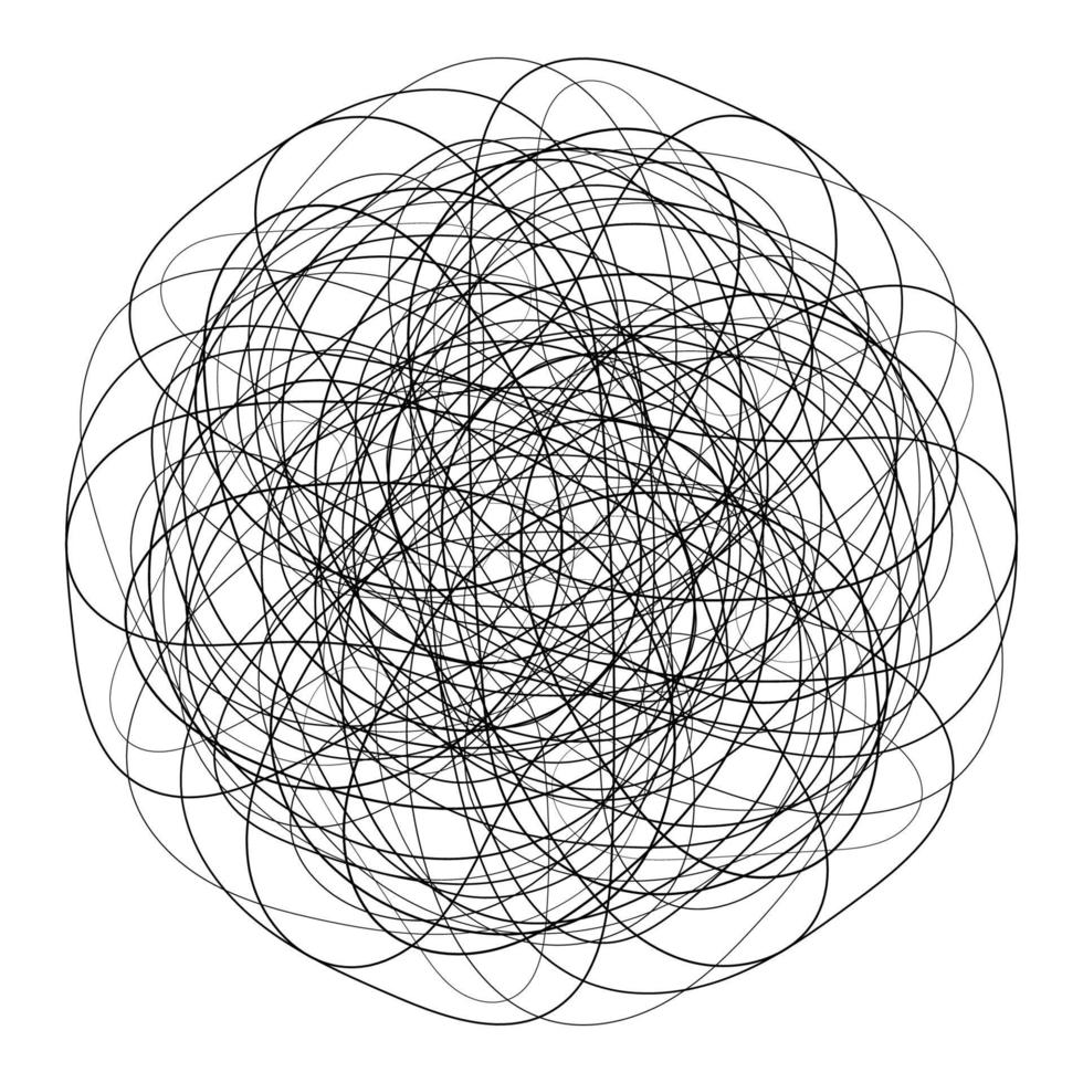 emmêlé pensées, le chaos dans diriger, abstrait Etat de dépression, enfants main dessin griffonnage vecteur