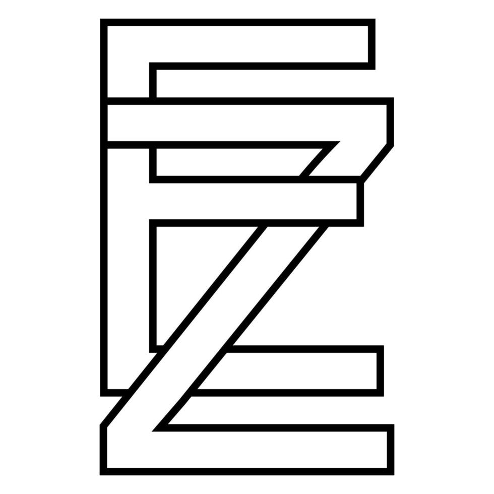 logo signe, ez ze icône nft ez entrelacé des lettres e z vecteur