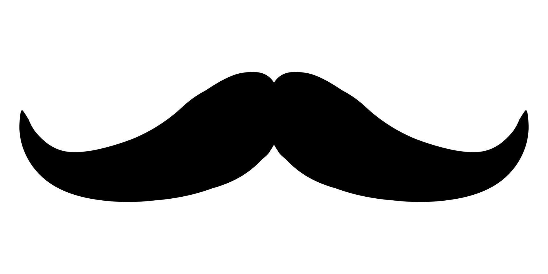 noir moustache tourbillonne icône. frisé à la mode Masculin moustache vecteur