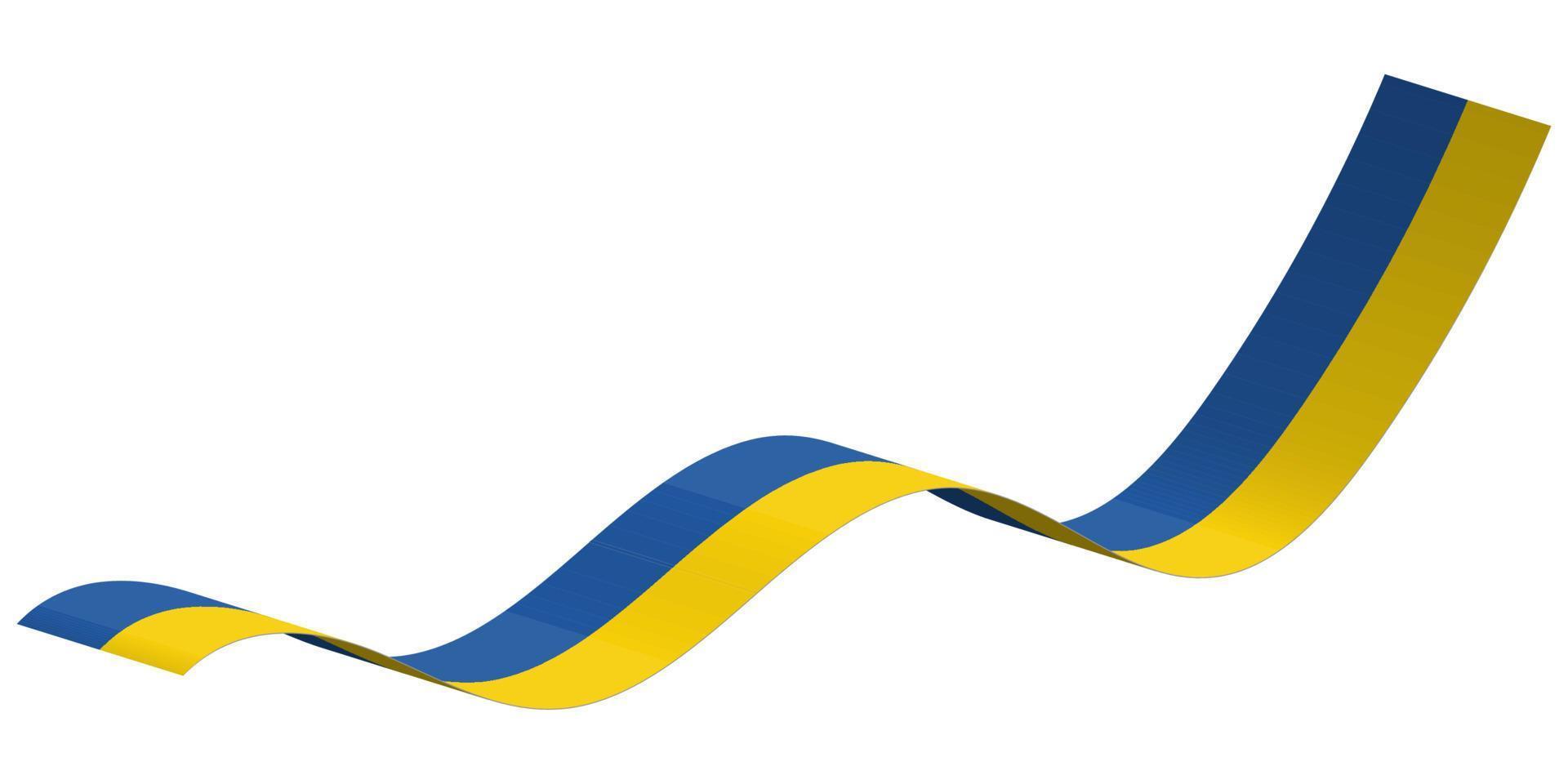 ruban Bande drapeau Ukraine patriotique couleurs Jaune et bleu vecteur