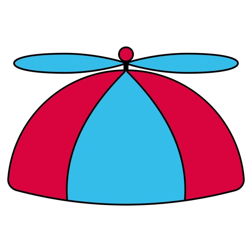 icône d'illustration de chapeau d'enfant d'hélice. casquette symbole  vectoriel drôle et signe de bonnet de vêtements de mode. style  d'hélicoptère de tête et dessin de vêtements d'enfant d'élément amusant.  vêtements de dessin