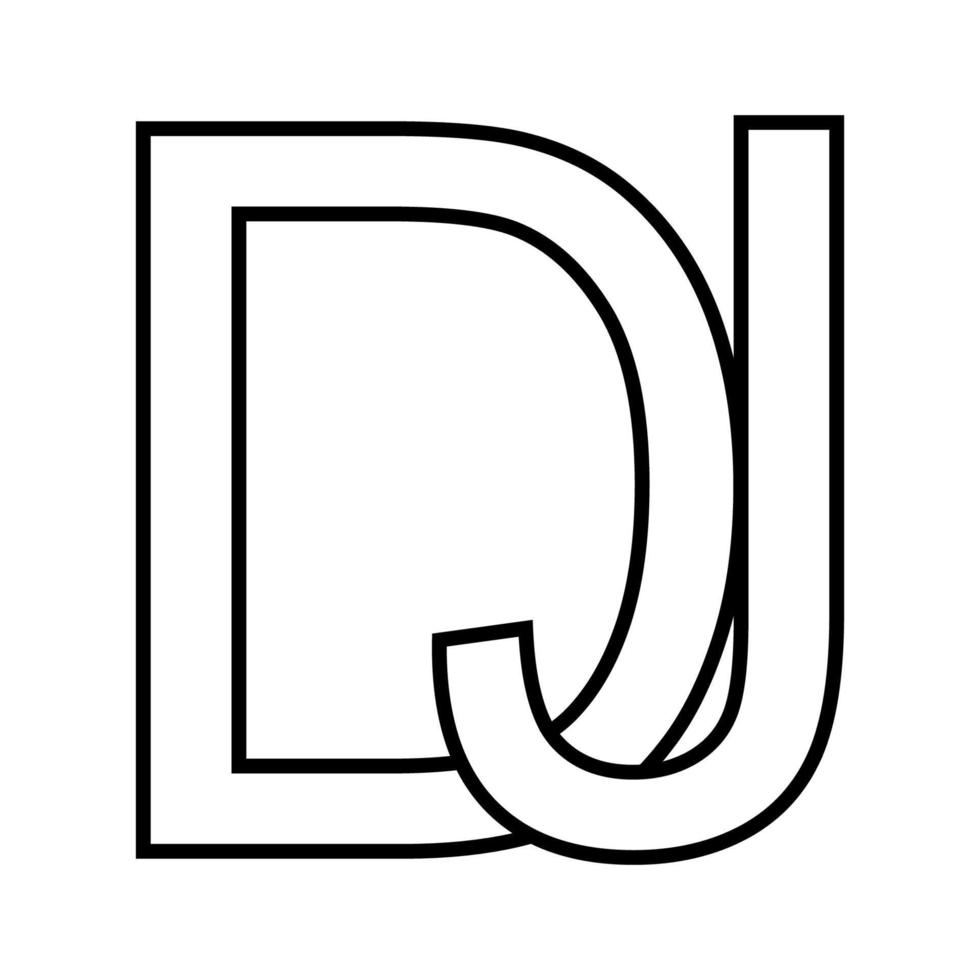 logo signe dj jd icône, signe entrelacé des lettres ré j vecteur