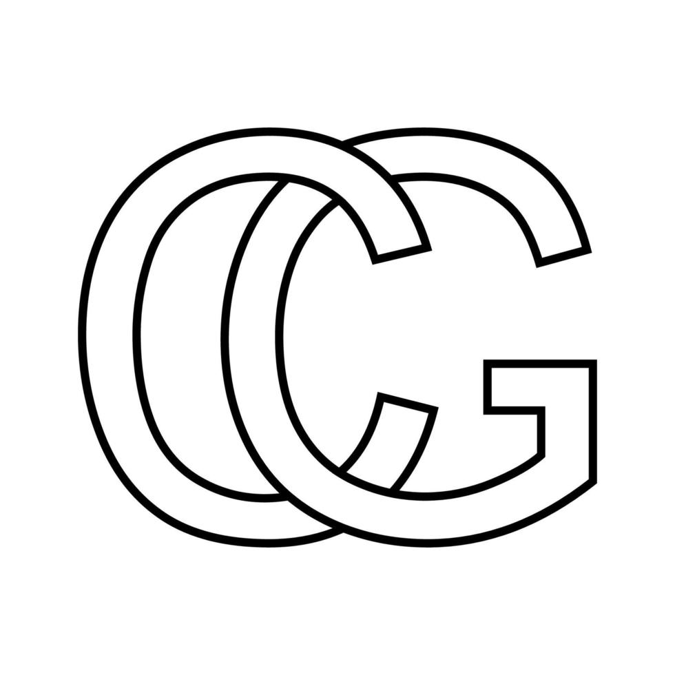 logo signe gc cg icône signe entrelacé des lettres c g vecteur logo petite amie, fg premier Capitale des lettres modèle alphabet g, c