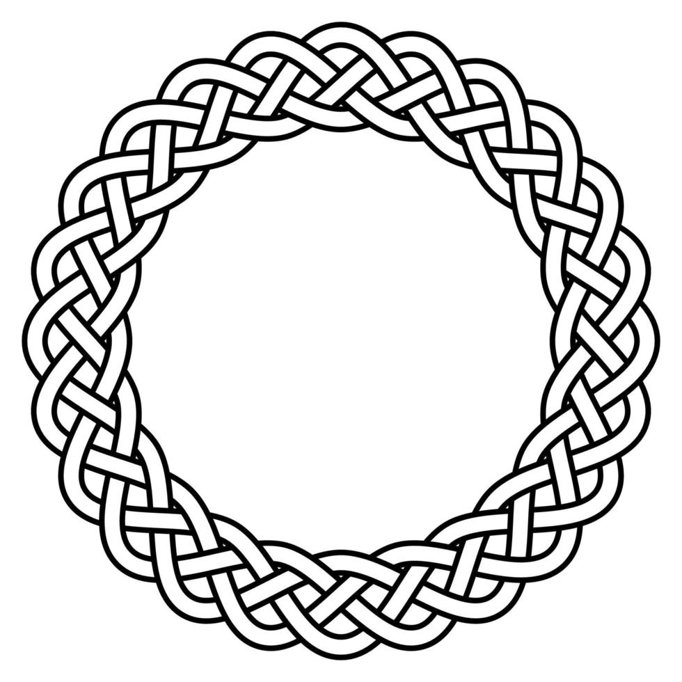 tressé tricoté guilloché rosette Cadre vecteur circulaire celtique scandinave noueux modèle