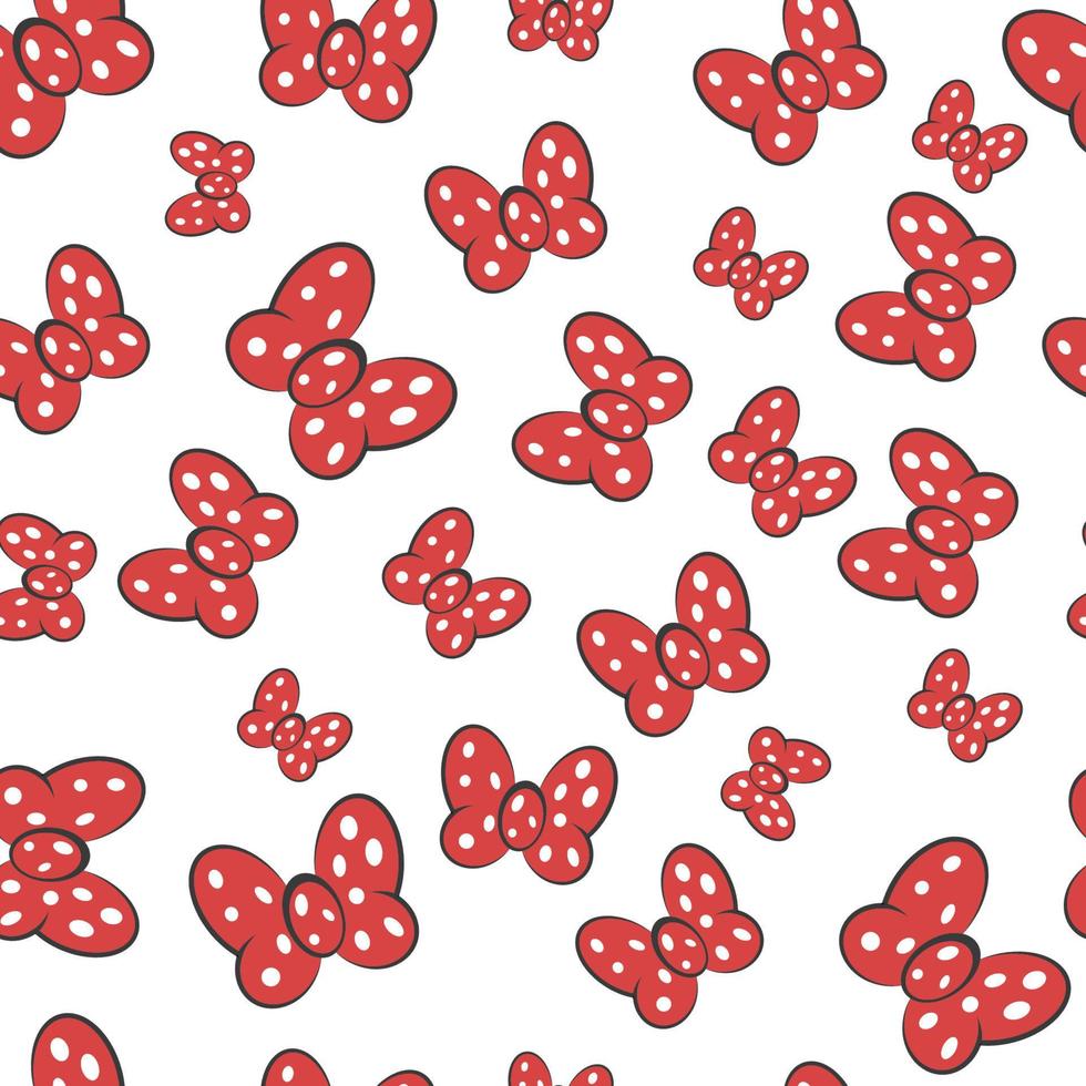 arc rouge papillon sans couture modèle, vecteur cheveux décoration meme rouge arc blanc point polka sans couture modèle