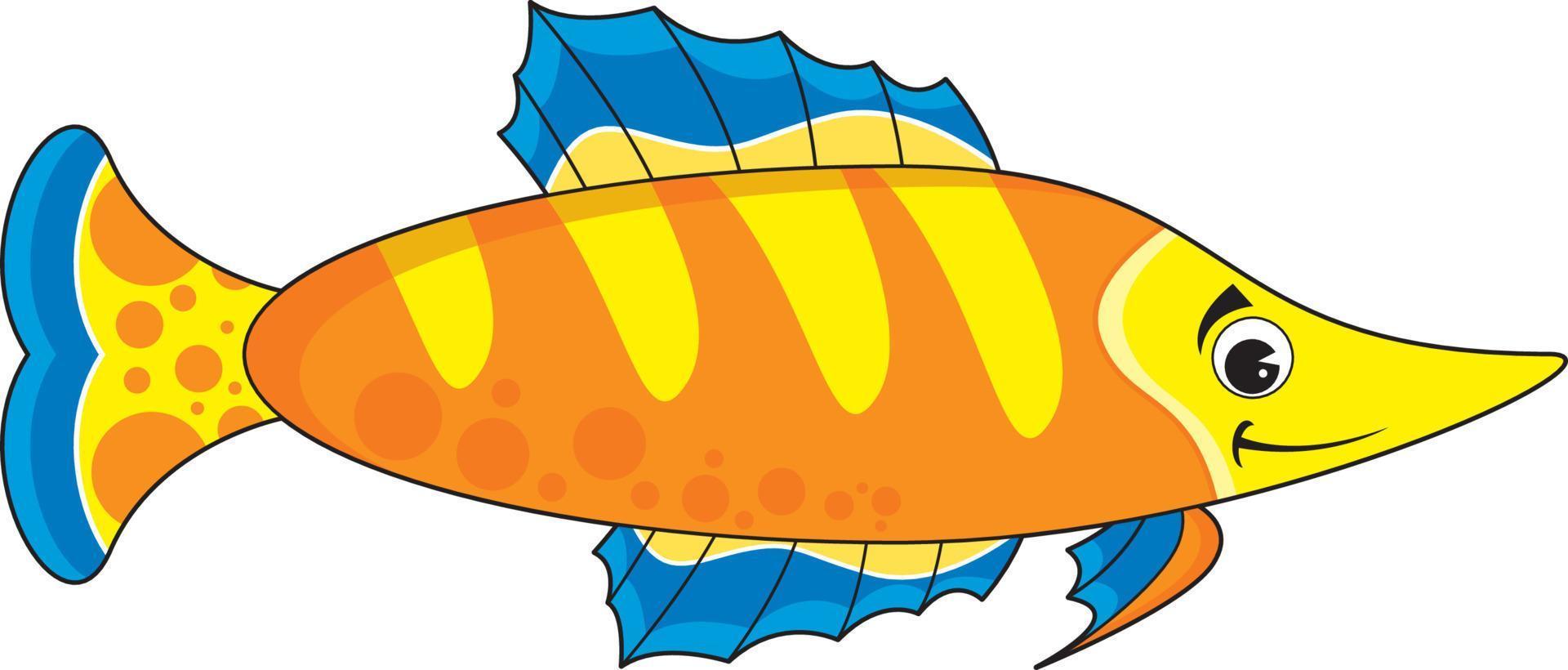 mignonne dessin animé tropical poisson vecteur