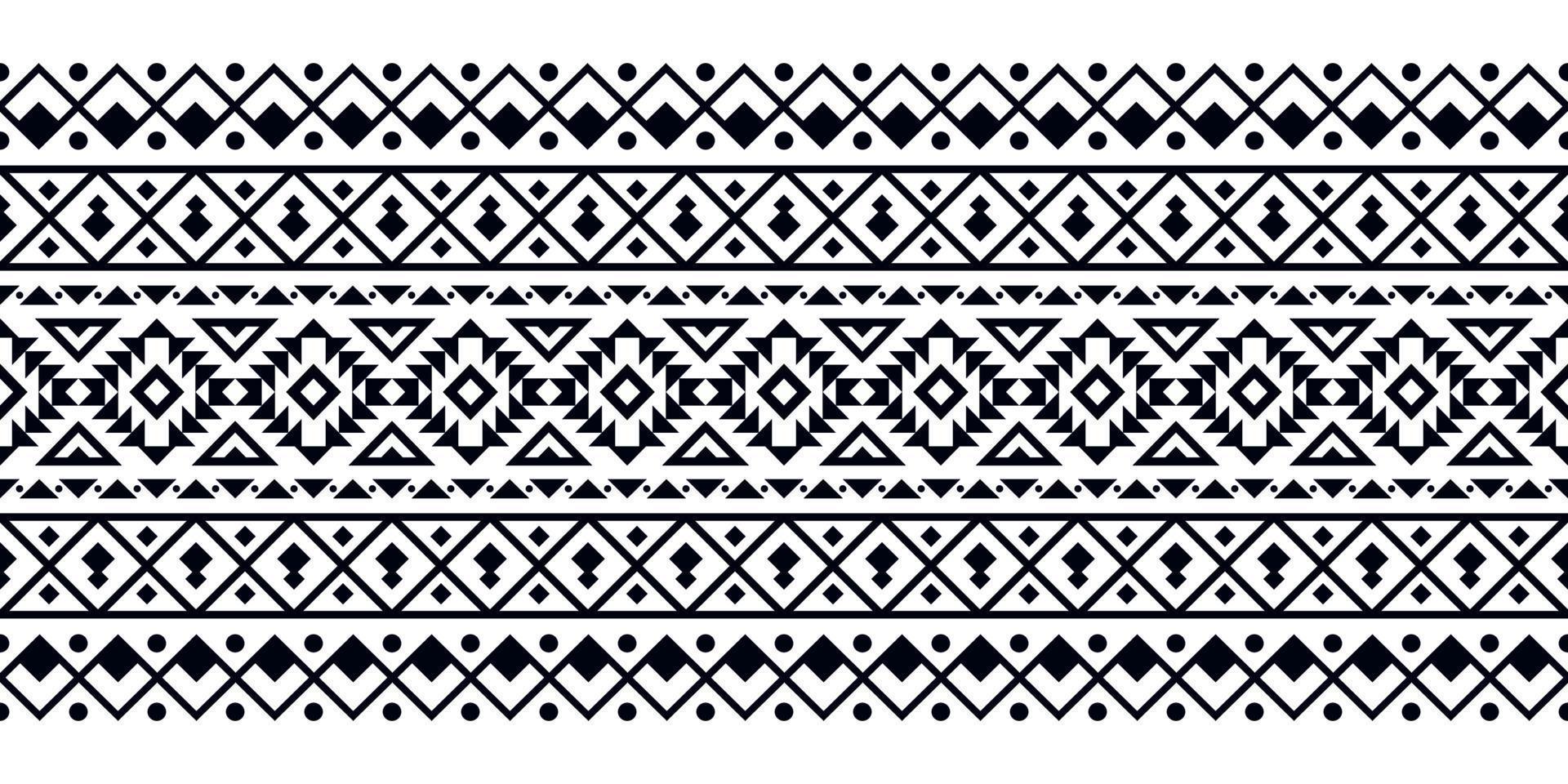 géométrique tribal noir et blanc modèle, ethnique aztèque tribal modèle pour tissu, fond d'écran, carte modèle, emballage papier, tapis, textile, couverture vecteur