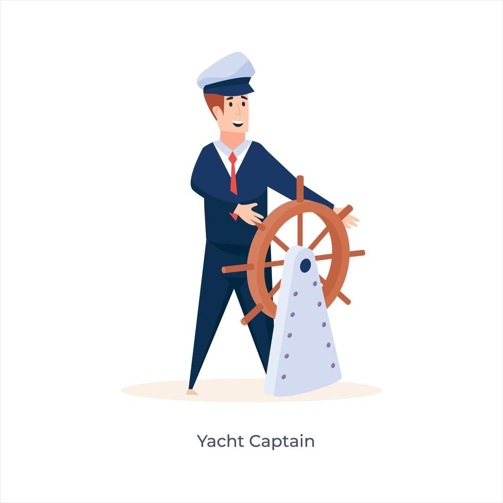 avatar de capitaine de yacht vecteur