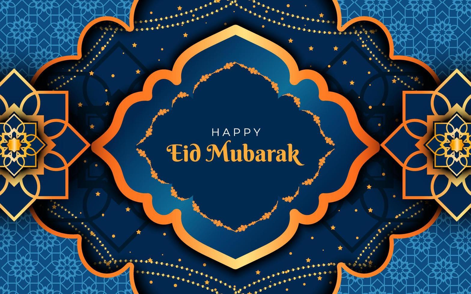 joyeux eid mubarak salutation fond vecteur