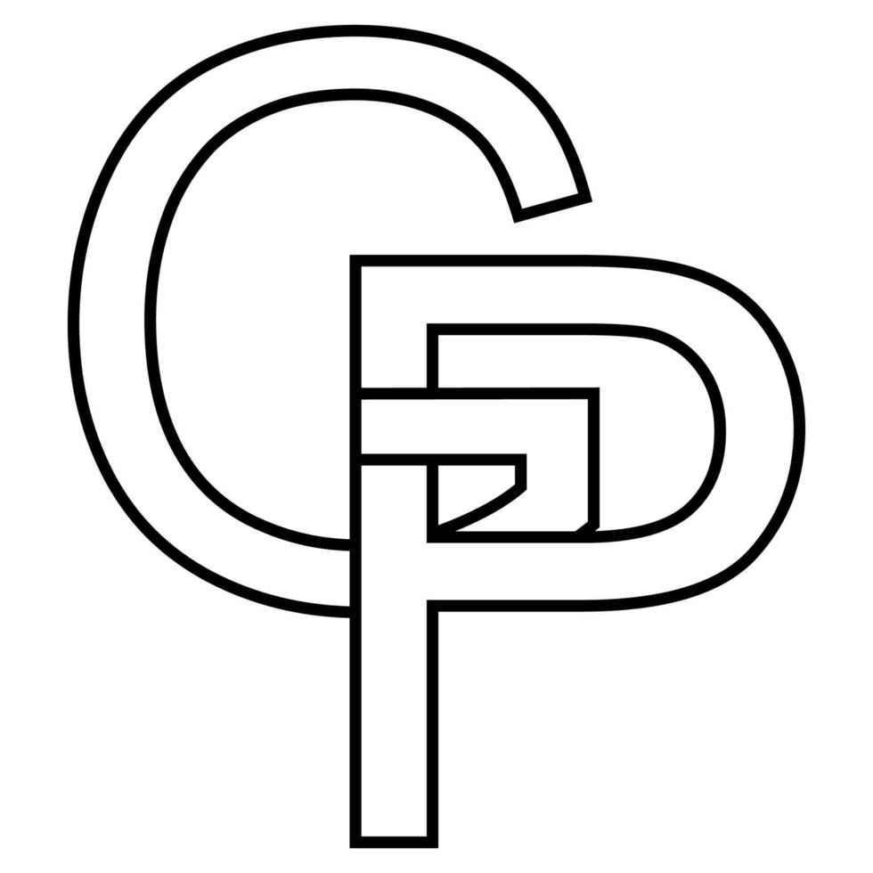 logo signe gp pg icône nft entrelacé des lettres g p vecteur