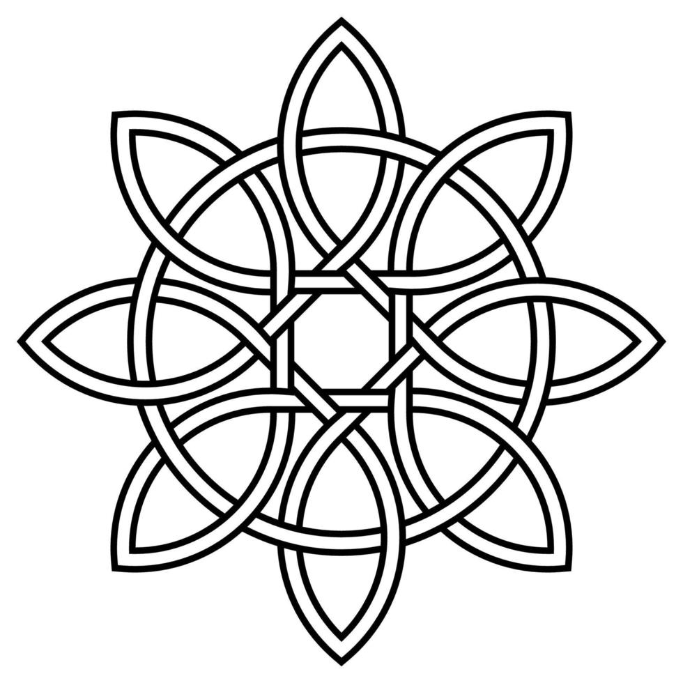celtique nœud de pétales et cercle de la nature et longévité, vecteur Tibétain symbole nœud éternel la vie et l'amour