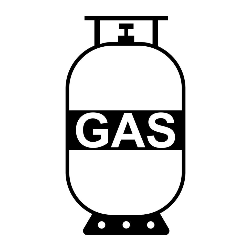 icône gaz cylindre, propane gaz réservoir contour, lpg boîte logo vecteur