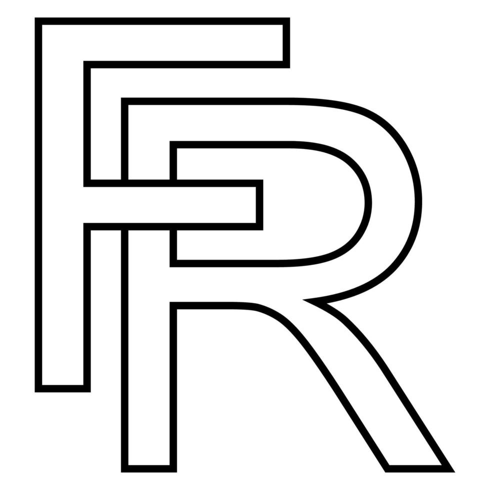 logo signe, fr rf icône, nft fr entrelacé des lettres F r vecteur