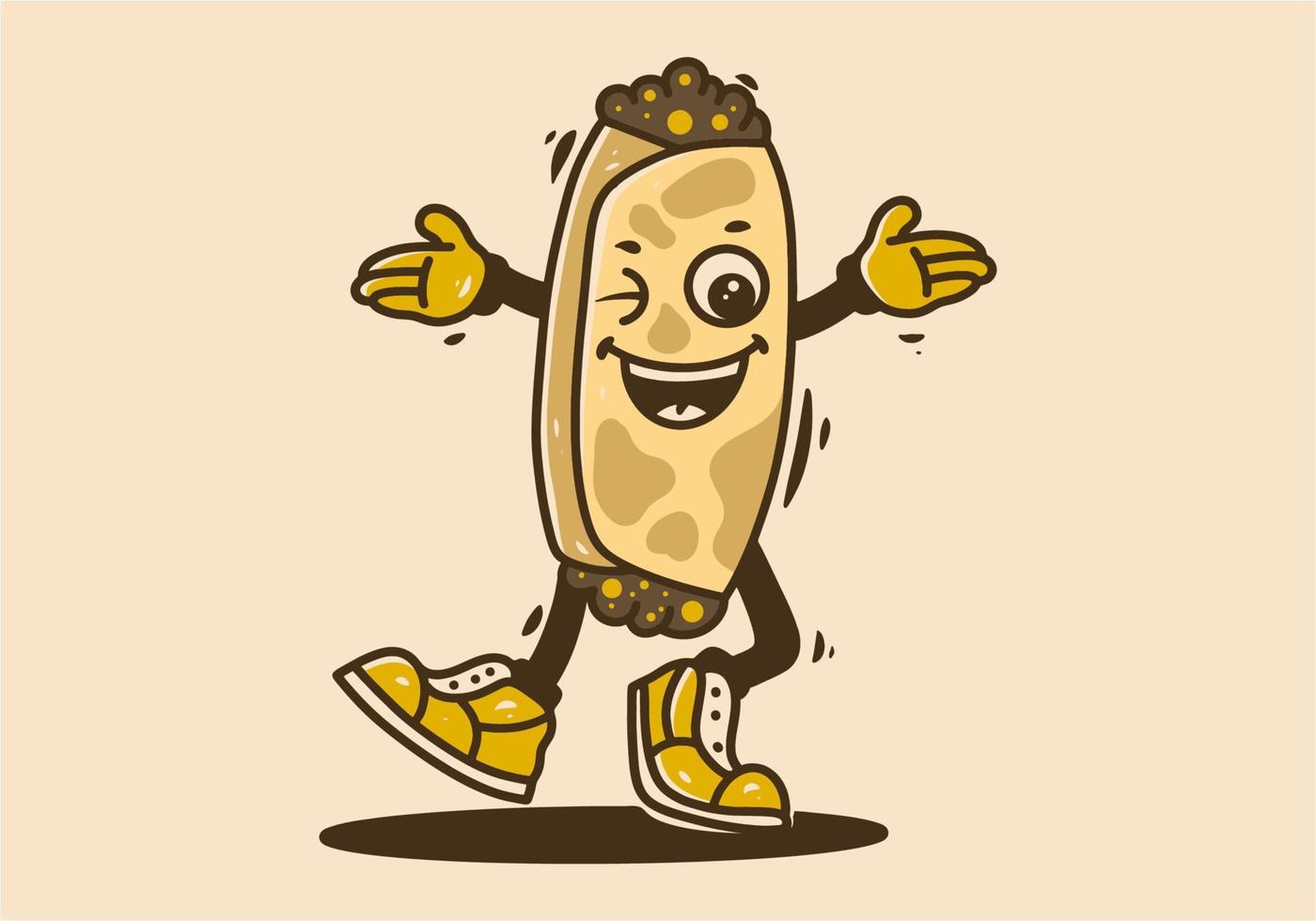 mascotte personnage de mexicain nourriture enchiladas avec content visage vecteur