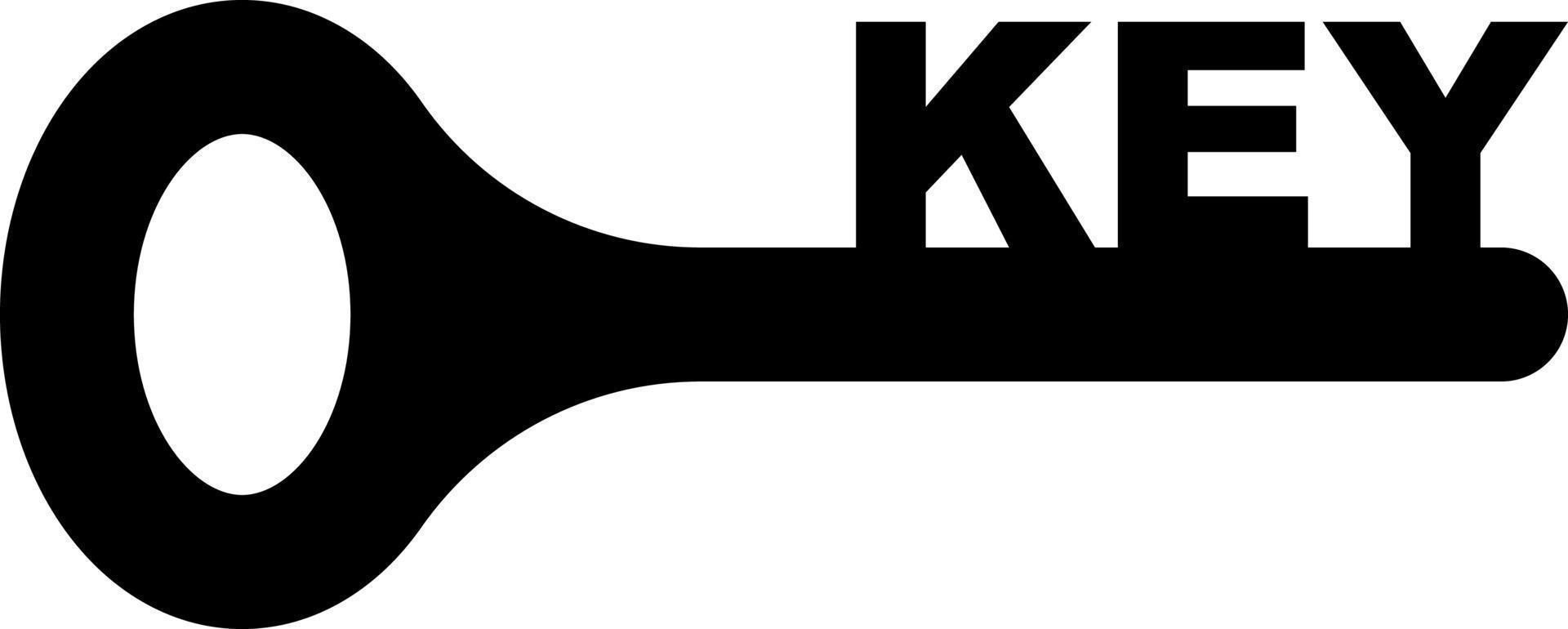 silhouette forme clé symbole à ouvert vecteur