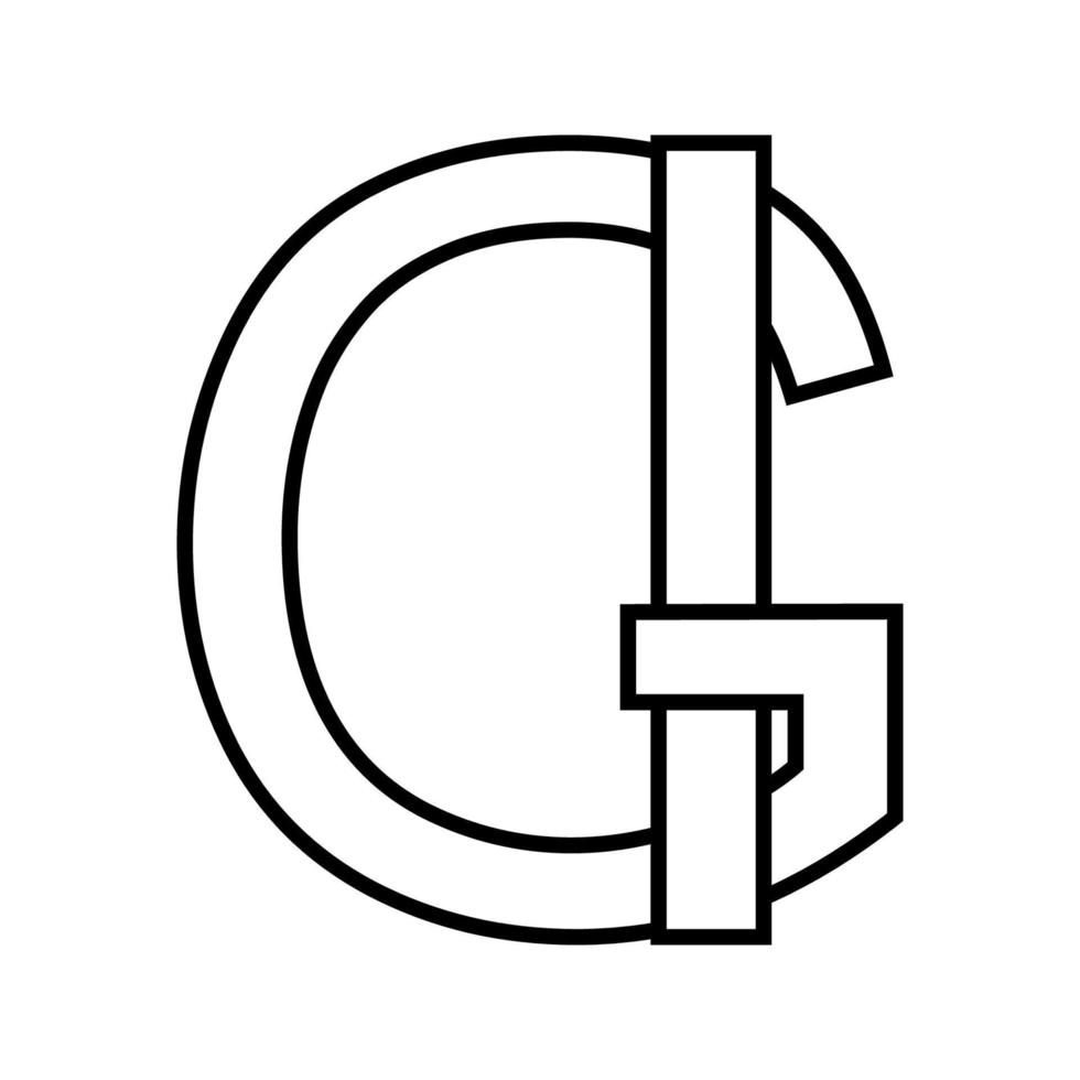 logo signe gi ig icône nft entrelacé des lettres g je vecteur