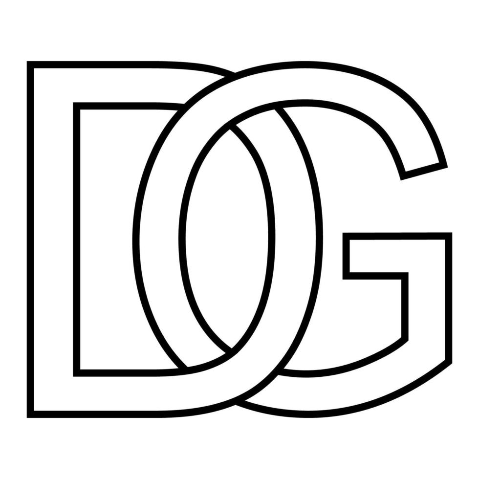 logo signe dg dieu, icône signe entrelacé des lettres ré g vecteur