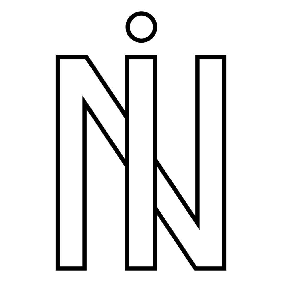 logo signe dans ni icône nft entrelacé des lettres je n vecteur