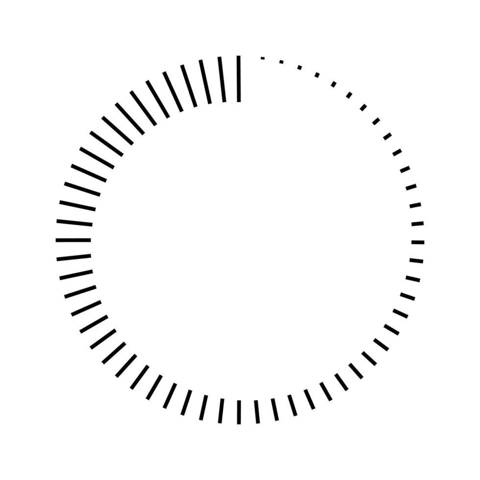 rayures autour le cercle logo compte à rebours, vecteur circulaire icône avec rayures autour périmètre, temps signe