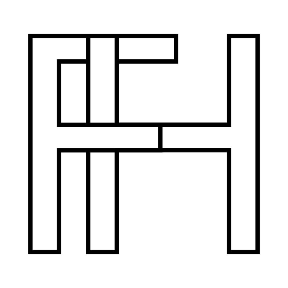 logo signe, fh hf icône, nft fh entrelacé des lettres F h vecteur
