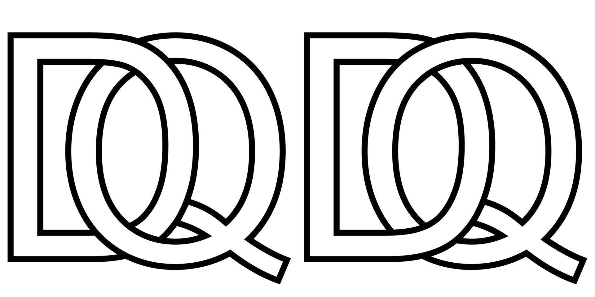 logo qd dq icône signe deux entrelacé des lettres q d, vecteur logo qd dq premier Capitale des lettres modèle alphabet q ré