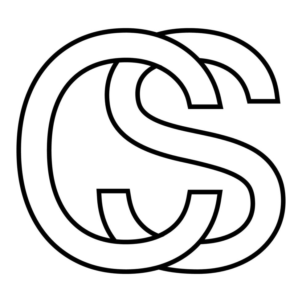 logo signe cs sc icône Jeu compteur des lettres c s vecteur