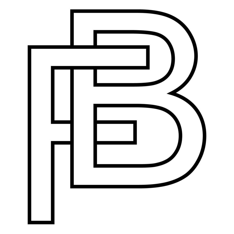 logo signe, fb bf icône nft fb entrelacé des lettres F b vecteur