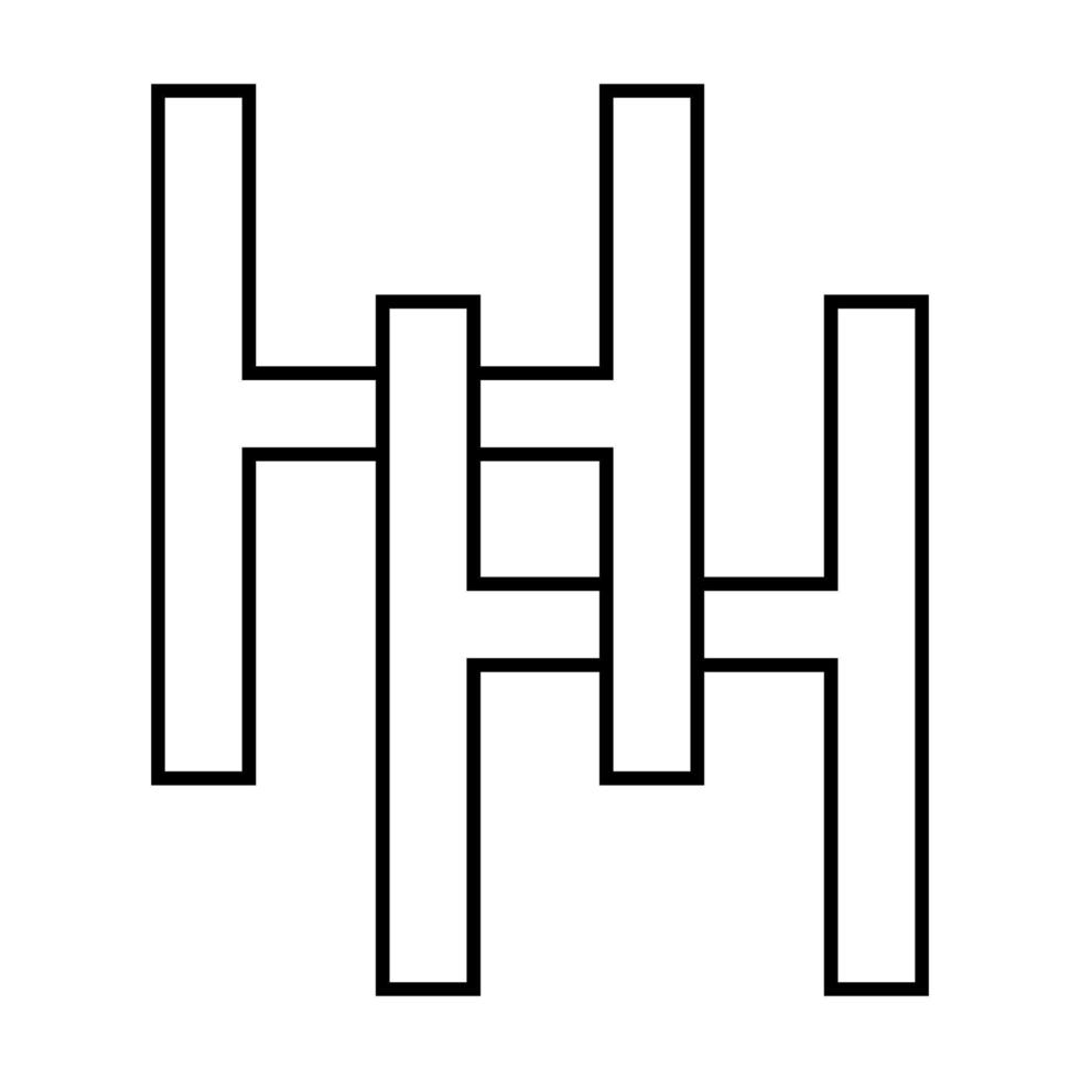 logo signe hh double h icône nft entrelacé des lettres h vecteur