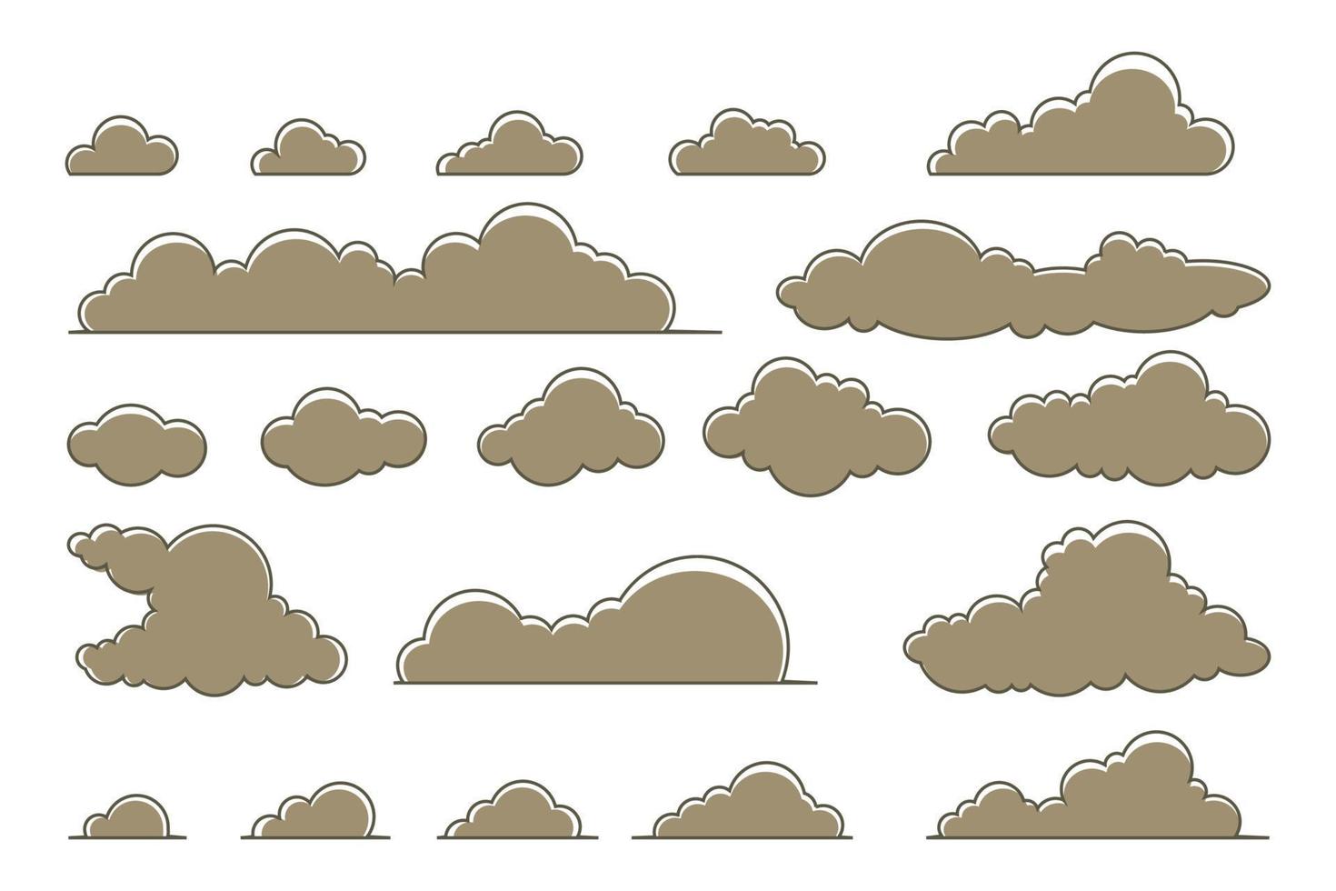 vecteur collection de plat des nuages de différent formes et tailles. nuage symbole pour conception, site Internet, logo, application, ui