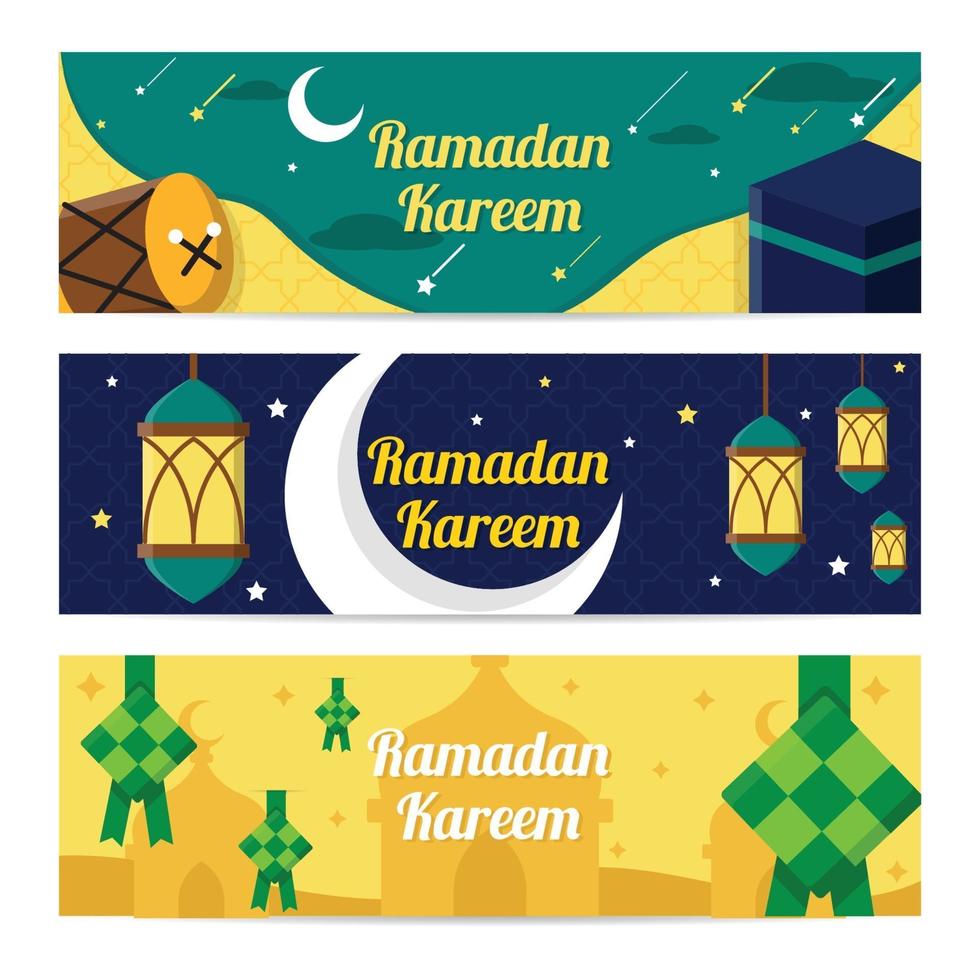 collection de bannières ramadan kareem vecteur