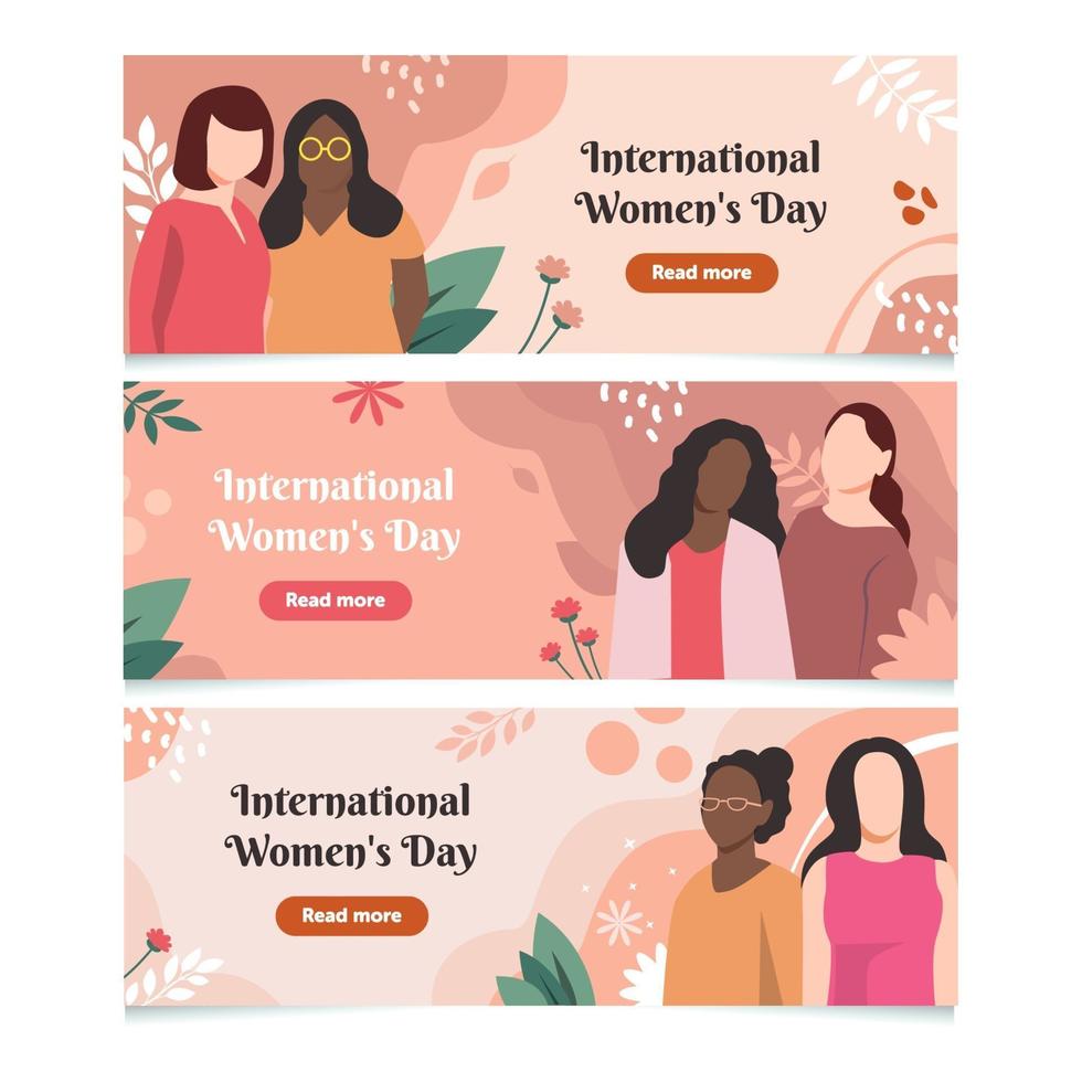 collection de bannières de la journée internationale de la femme vecteur