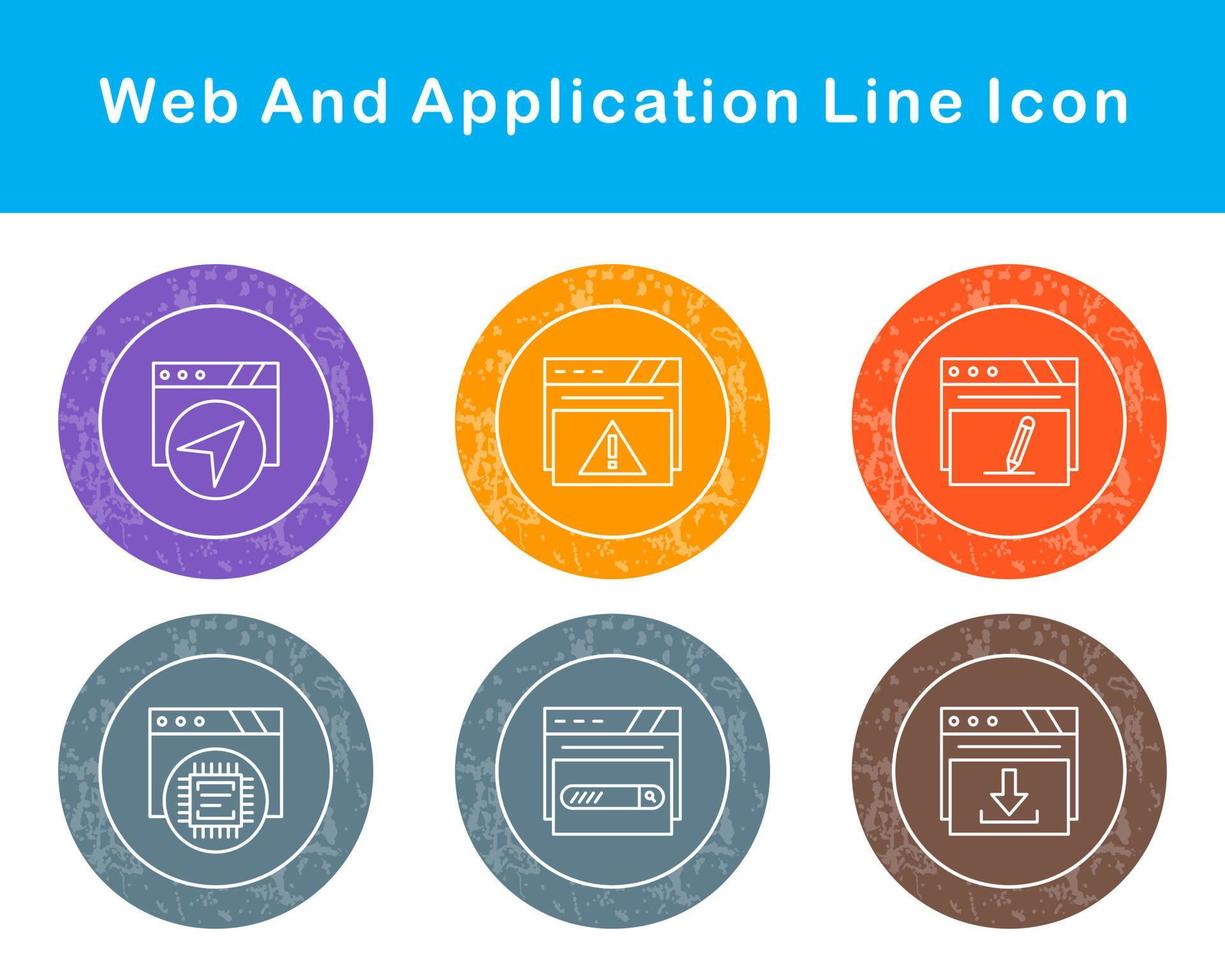 la toile et application vecteur icône ensemble