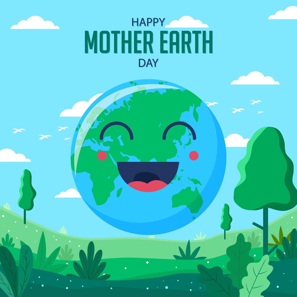 dessin animé heureux jour de la terre mère vecteur