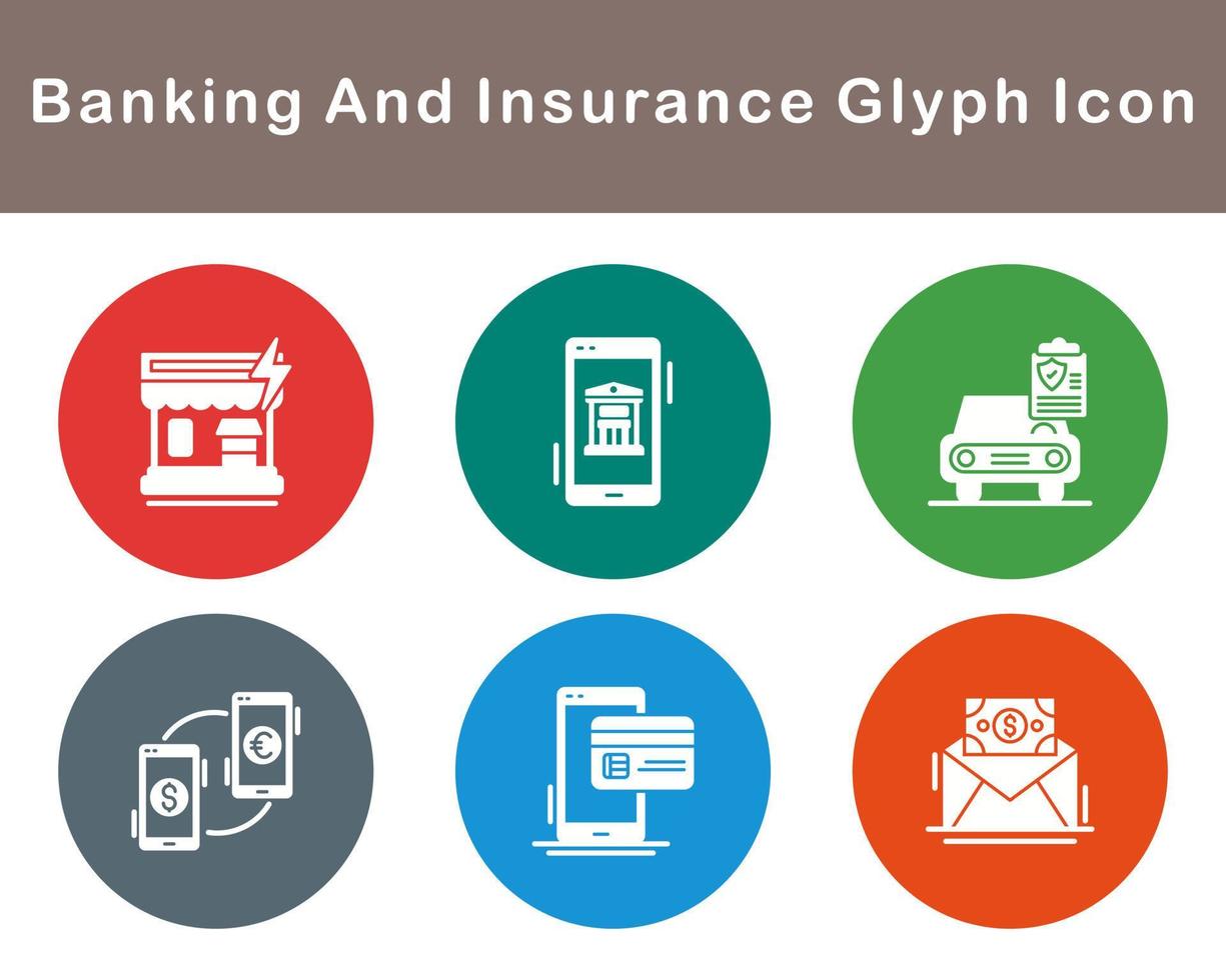 bancaire et Assurance vecteur icône ensemble