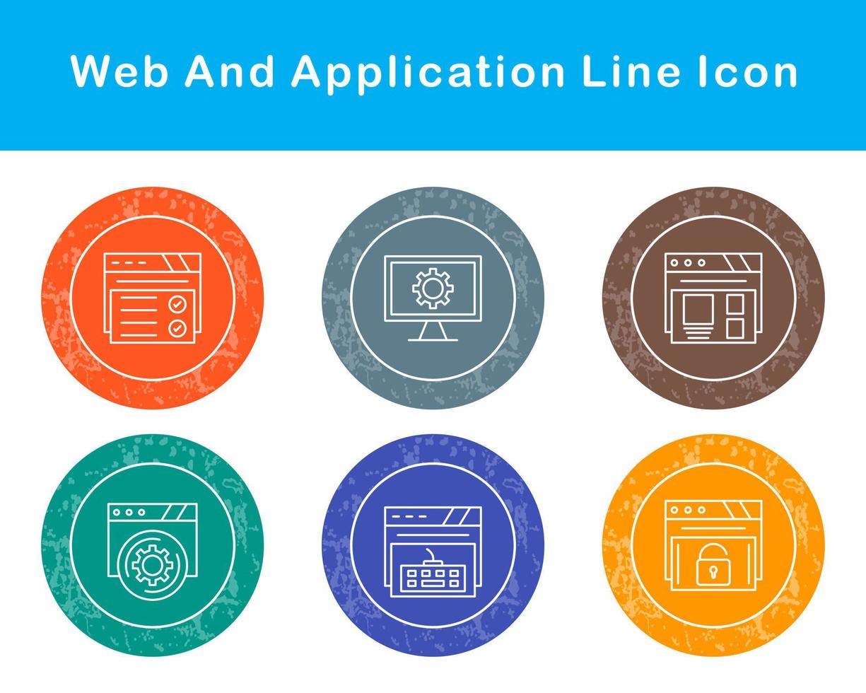 la toile et application vecteur icône ensemble