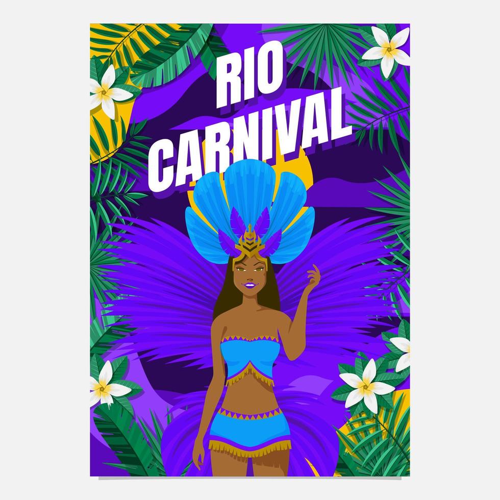 affiche de danseur du festival de rio vecteur