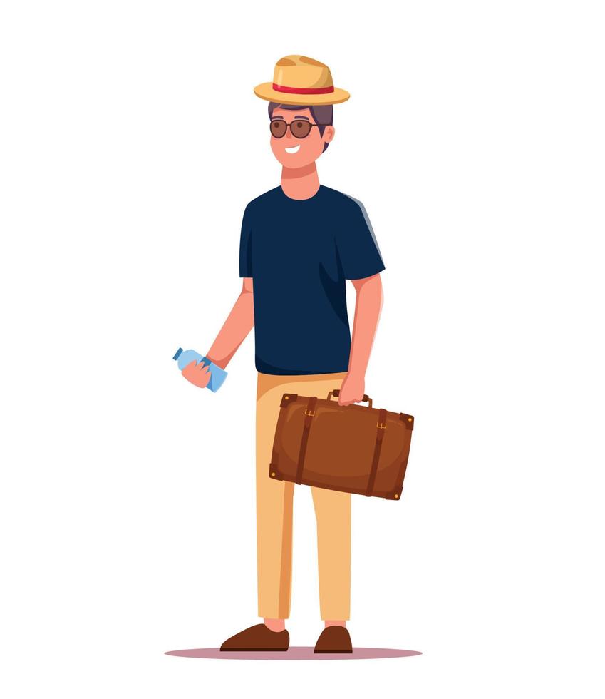 personnages touristes en voyageant gens vecteur illustration