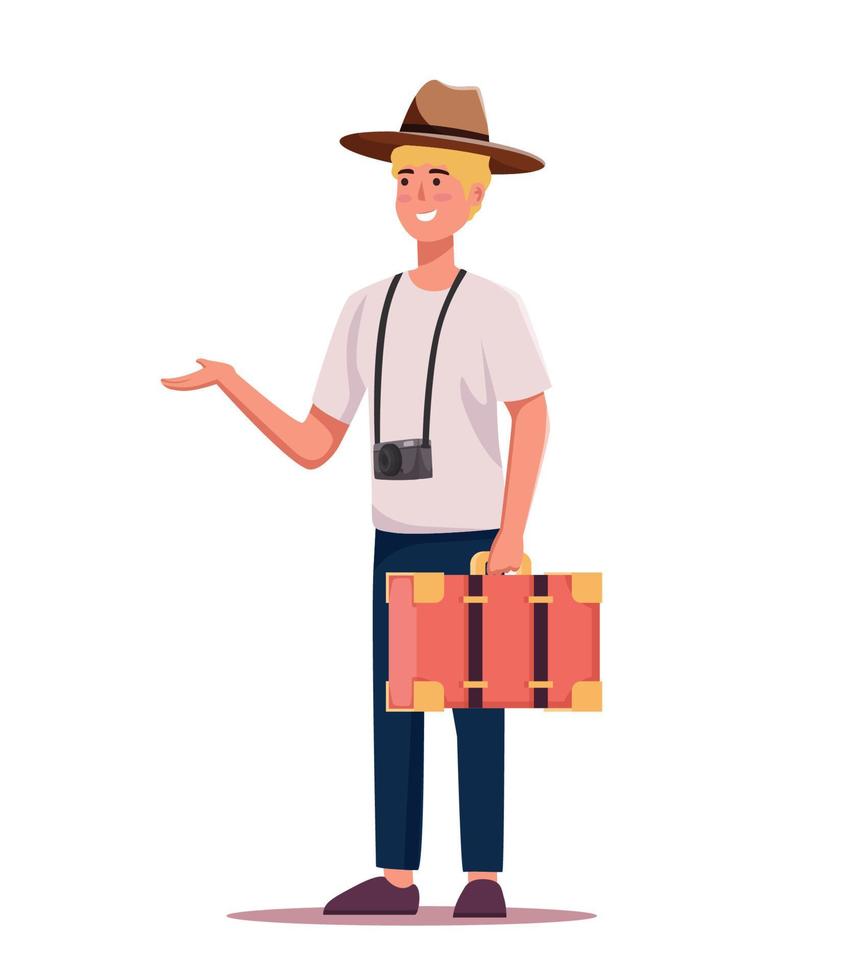 personnages touristes en voyageant gens vecteur illustration