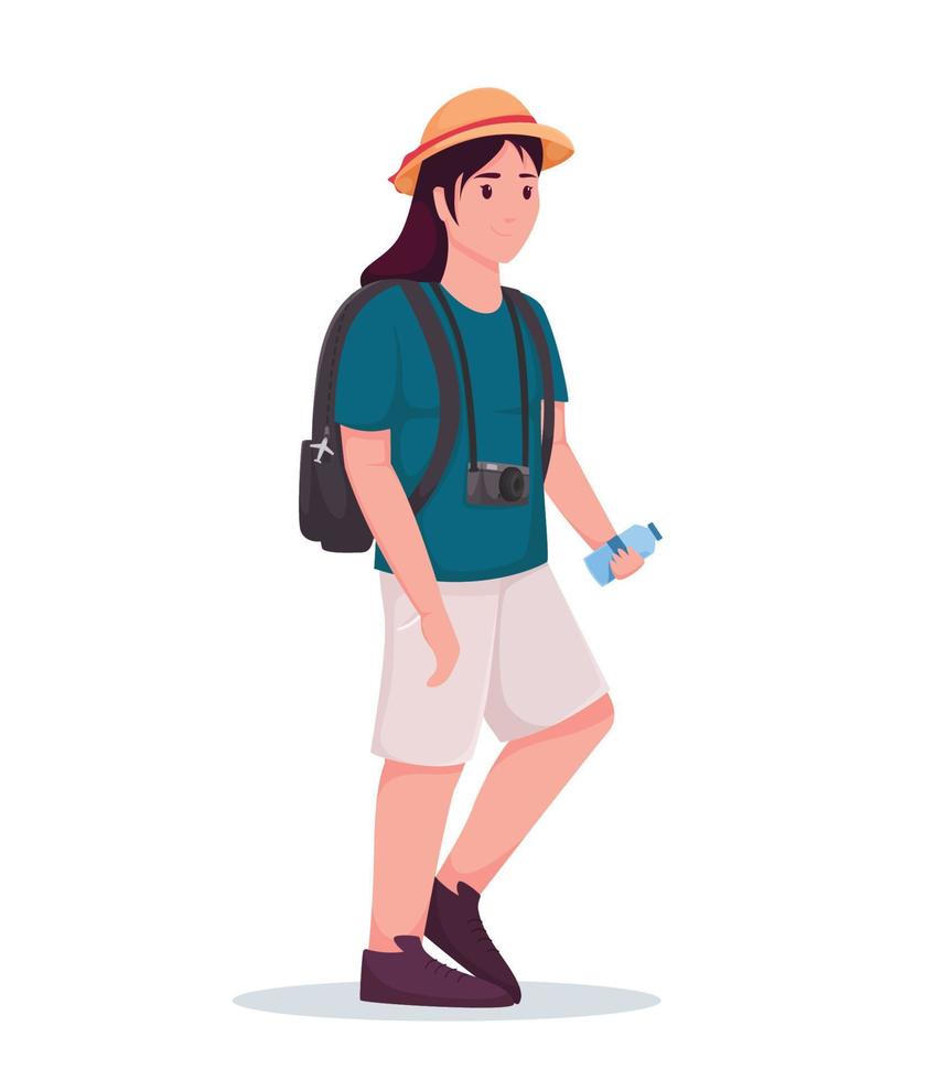 personnages touristes en voyageant gens vecteur illustration