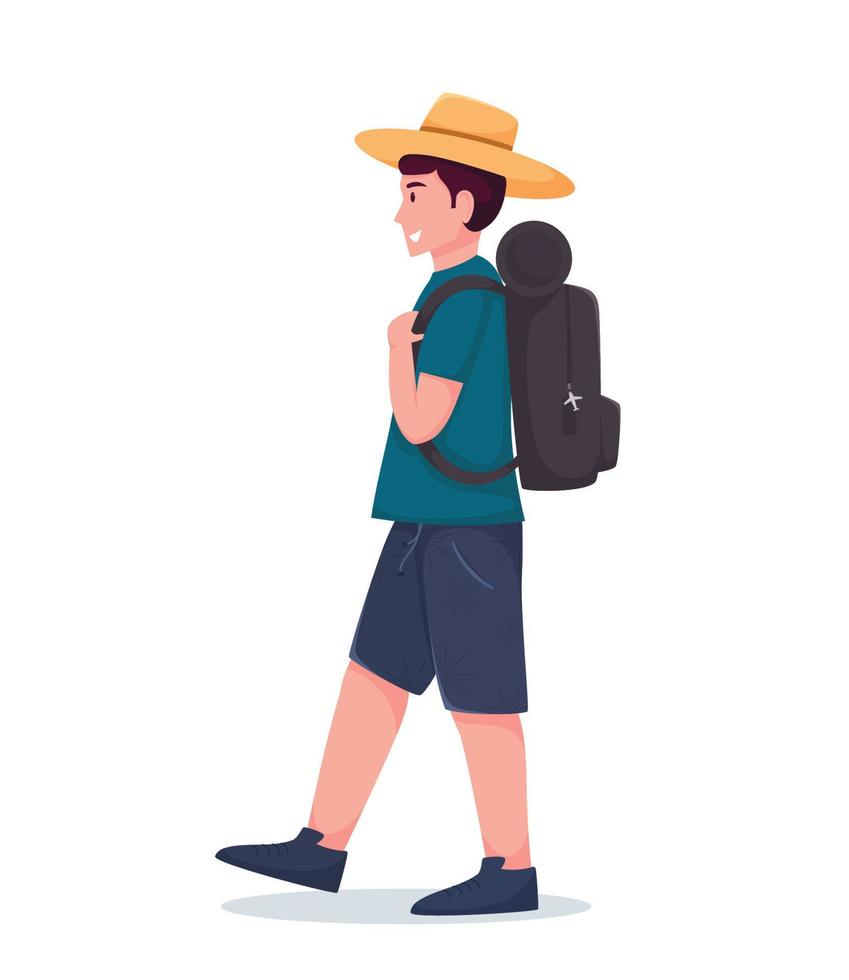 personnages touristes en voyageant gens vecteur illustration