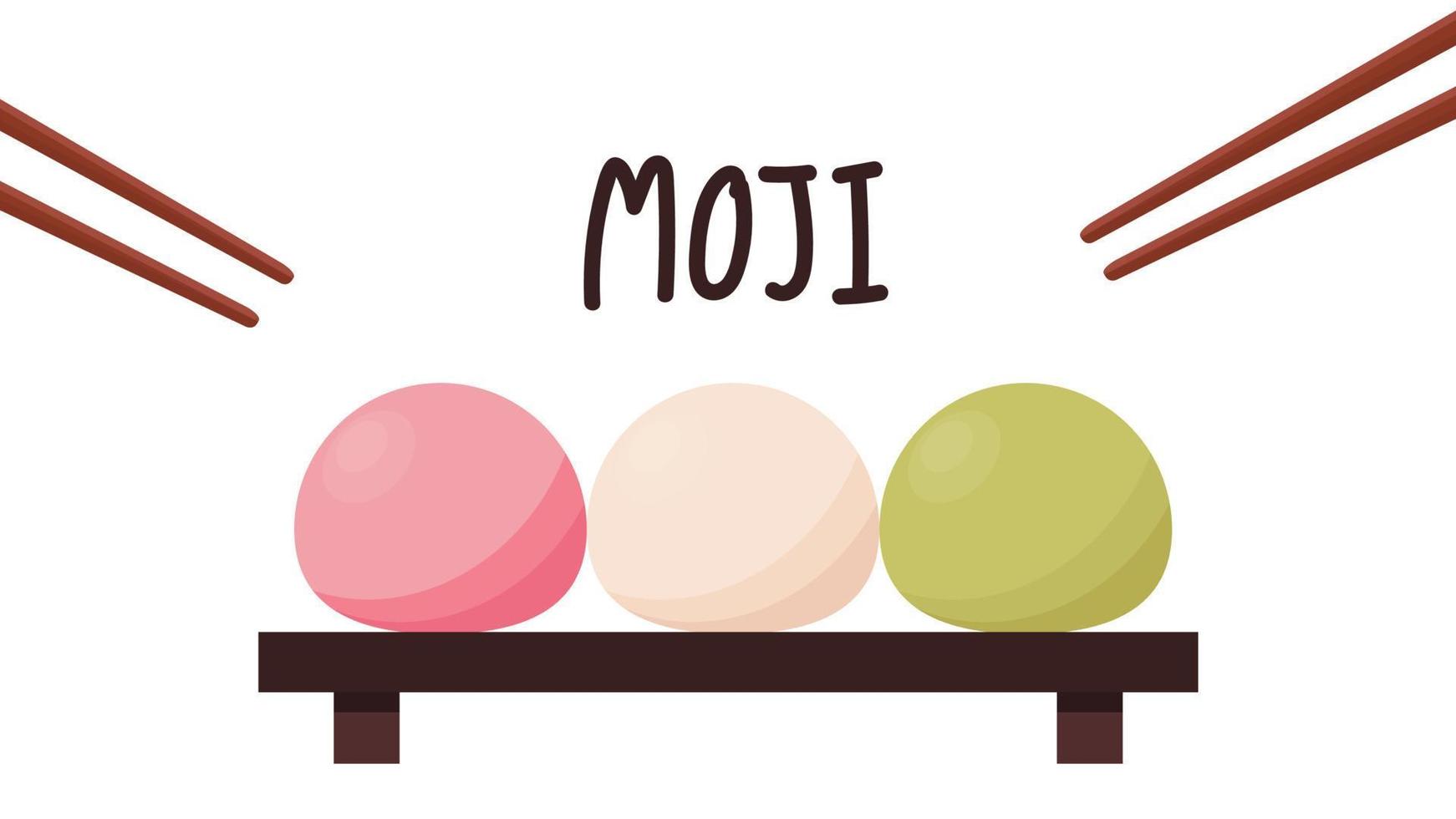 vecteur d'icône mochi. création de logo mochi. dessert au riz japonais.