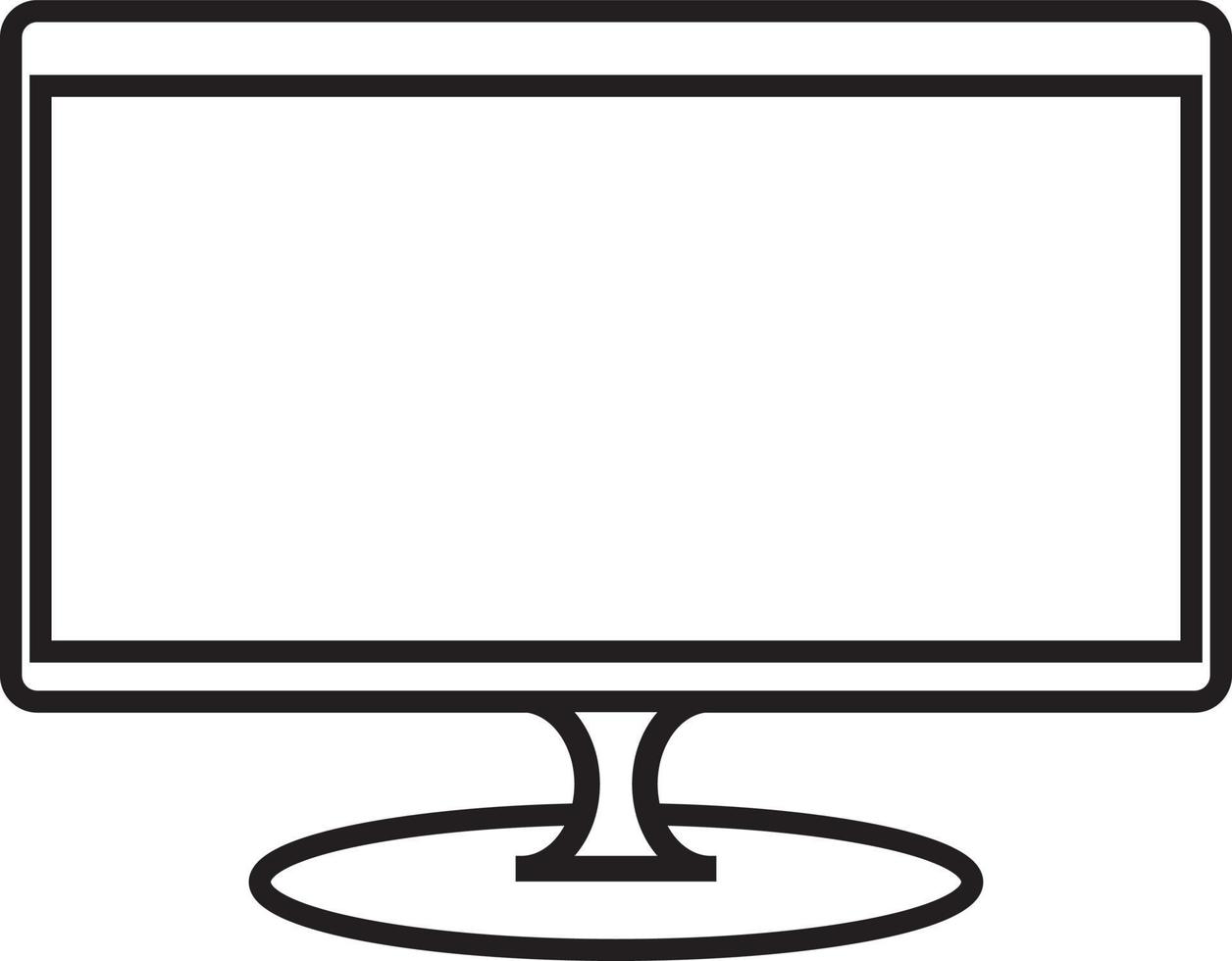 ordinateur ou la télé bureau écran moniteur, numérique électronique avec noir et blanc visuels vecteur