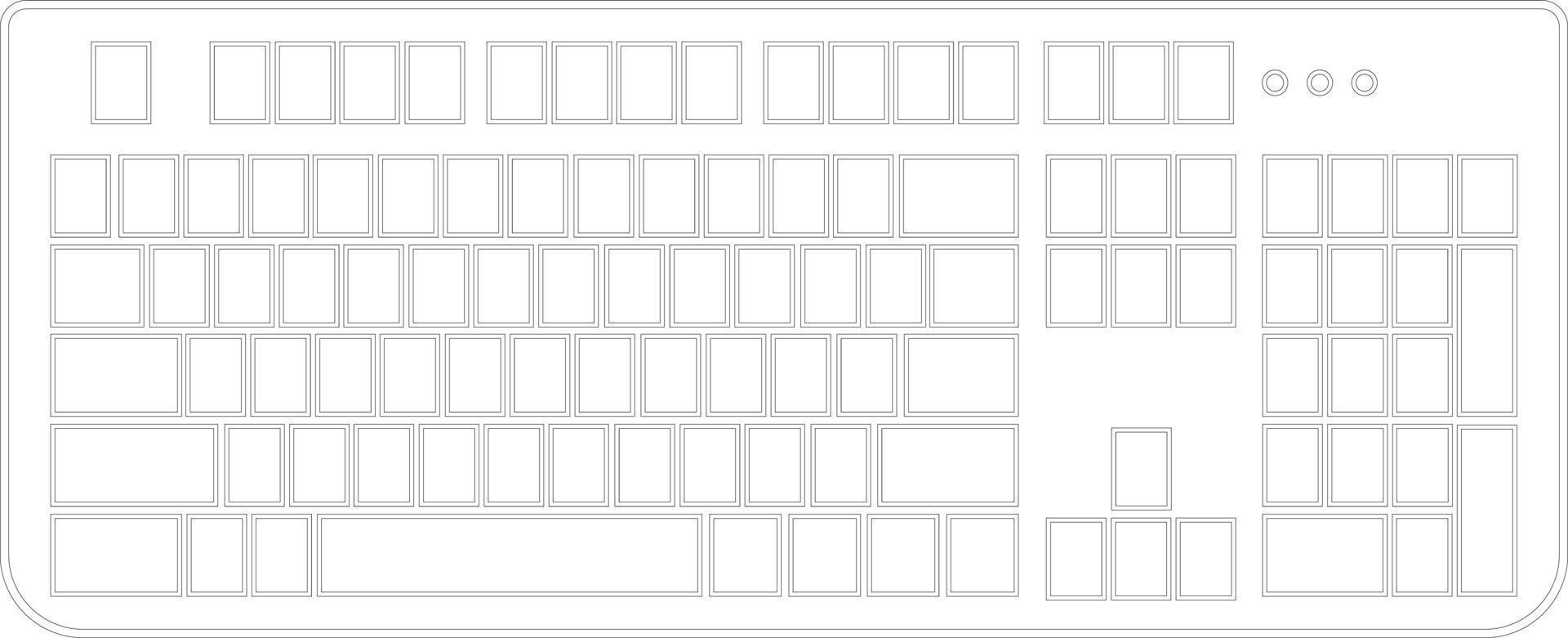 Vide PC clavier icône illustration la communication dactylographie l'écriture électronique La technologie équipement vecteur