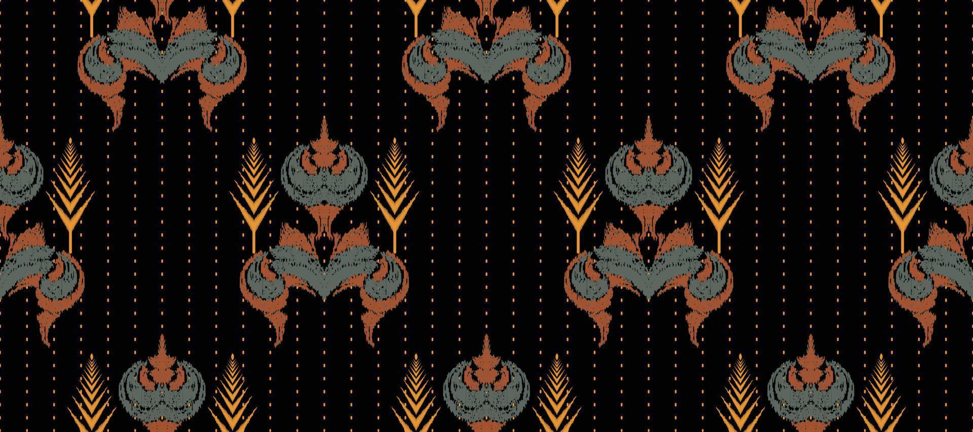 africain ikat paisley broderie. batik textile ikat rayures sans couture modèle numérique vecteur conception pour impression sari kurti bornéo en tissu frontière Ikkat dupatta