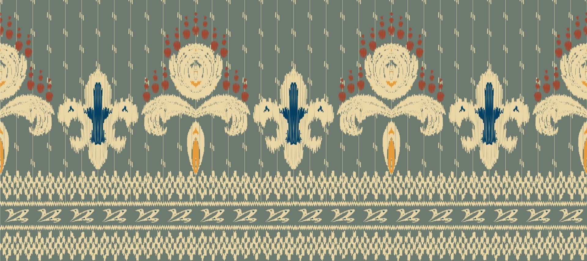 motif ikat sans couture modèle broderie Contexte. géométrique ethnique Oriental modèle traditionnel. ikat aztèque style abstrait vecteur illustration. conception pour impression texture, tissu, sari, sari, tapis.