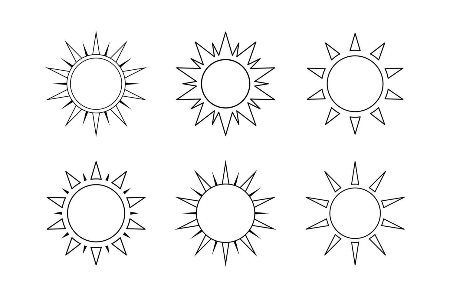 Soleil icône contour vecteur. Facile minimal moderne conception. vecteur